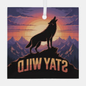 Blijf Wild Glas Ornament (Achterkant)