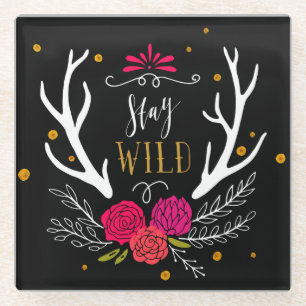 Blijf Wild Glazen Onderzetter