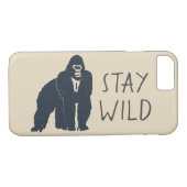 Blijf Wild Gorilla Silhouette Case-Mate iPhone Case (Achterkant (Horizontaal))