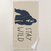 Blijf Wild Gorilla Silhouette Strandlaken (Voorkant)