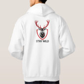 Blijf Wild Herten Kop Hoodie (Achterkant)