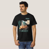 "Blijf Wild" Howling Wolf Aanpasbaar T-shirt (Voorkant volledig)
