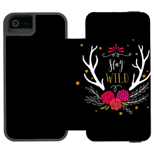 Blijf Wild Incipio iPhone Portemonnee Hoesje (Agenda Open)