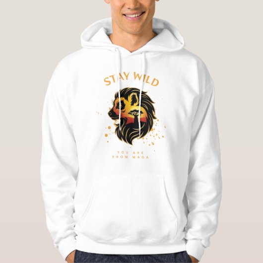Blijf Wild Je Bent Uit Mada | Madagaskar Fossa  Hoodie (Voorkant)
