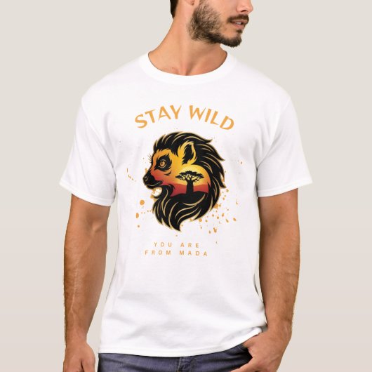Blijf Wild Je Bent Van Mada | Madagaskar Fossa T-shirt (Voorkant)
