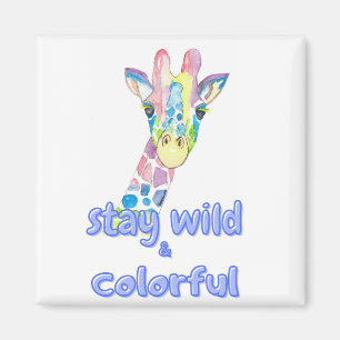Blijf Wild & Kleurrijk – Cute Kleurrijke Giraffe W Magneet