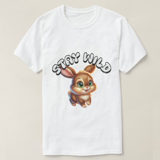 Blijf wild konijn t-shirt (Design voorkant)