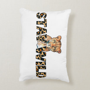 Blijf Wild Leopard Print met Cheetah Head Accent Kussen
