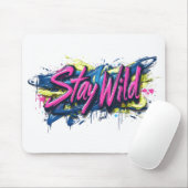 "Blijf Wild" - Levendig Graffiti-Style Tekstontwer Muismat (Met muis)