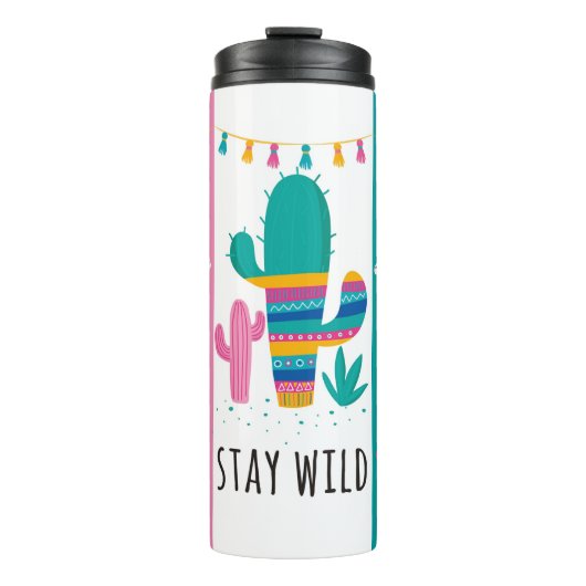 Blijf Wild Llama Tumbler, geïsoleerde Tumbler, Thermosbeker (Voorkant)