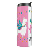 Blijf Wild Llama Tumbler, geïsoleerde Tumbler, Thermosbeker (Gedraaid links)