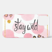 Blijf wild, luipaard print, roze cirkels Case-Mate iPhone case (Achterkant (horizontaal))