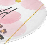 Blijf wild, luipaard print, roze cirkels snijplank (Hoek)