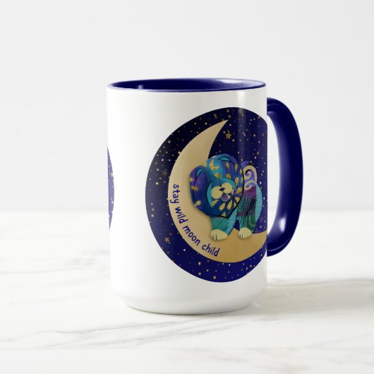 BLIJF WILD MAAN KIND Chow 15 oz mok (Voorkant rechts)