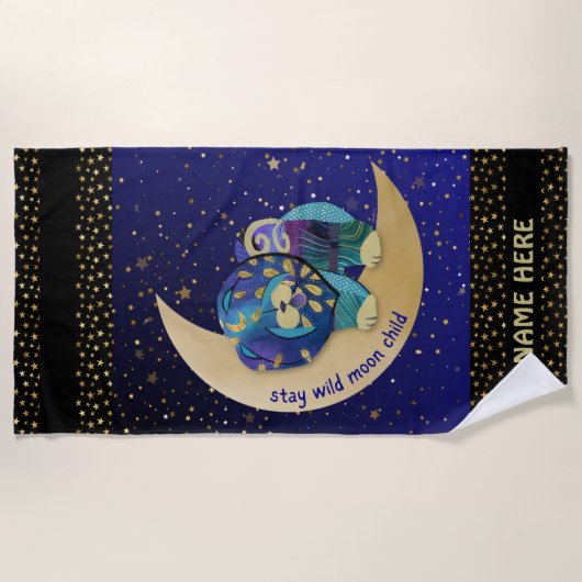 BLIJF WILD MAAN KIND Chow grooming tafel cover Strandlaken (Voorkant)