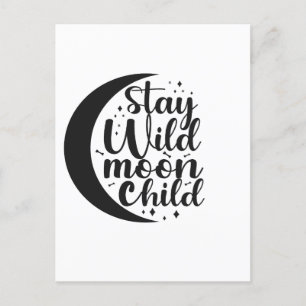 Blijf Wild Maan Kind Griezelige Halloween Cadeau Briefkaart