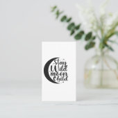 Blijf Wild Maan Kind Griezelige Halloween Cadeau  Visitekaartje (Staand voorkant)