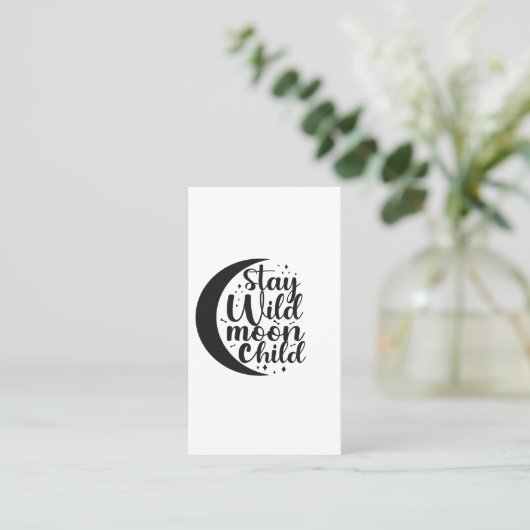 Blijf Wild Maan Kind Griezelige Halloween Cadeau  Visitekaartje (Staand voorkant)