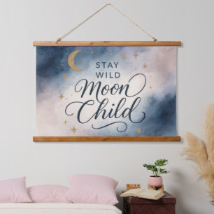Blijf Wild Maan Kind Hemels Spiritueel Hippie Hangend Wandkleed