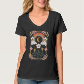 Blijf wild maan kind hemelse art deco regenboog t-shirt (Voorkant)
