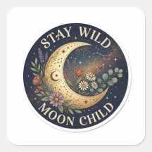 Blijf Wild Maan Kind - Hemelse Boho Botanische Cr