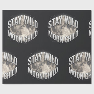 Blijf Wild Maan Kind Hemelvolle Maan Cadeaupapier