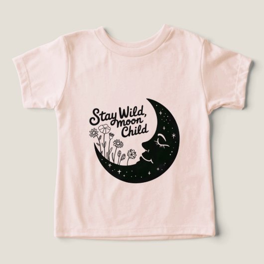 Blijf Wild Maan Kind Kinder T-Shirt (Design voorkant)