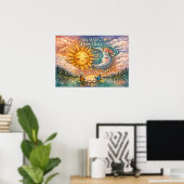 Blijf Wild Maan Kind Volg Je Dromen Hemels Poster (Thuiskantoor)