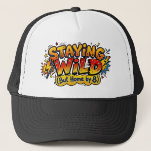 Blijf Wild Maar Thuis Tegen 8 Comic Pop Art Trucker Pet