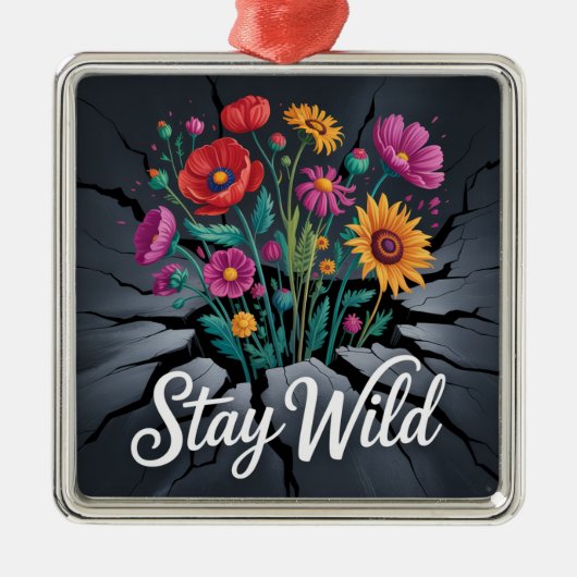 Blijf Wild Metalen Ornament (Voorkant)
