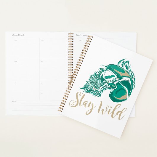 Blijf Wild Modern Baardige Schedel Planner