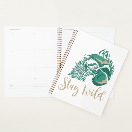 Blijf Wild Modern Baardige Schedel Planner (Display)
