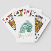 Blijf Wild Modern Baardige Schedel Pokerkaarten (Achterkant)