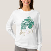 Blijf Wild Modern Baardige Schedel T-shirt (Voorkant)