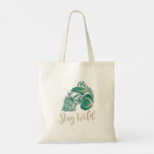 Blijf Wild Modern Baardige Schedel Tote Bag (Achterkant)