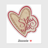 Blijf Wild Modern Heart Inspirerend Inspirivity Sticker (Vel)