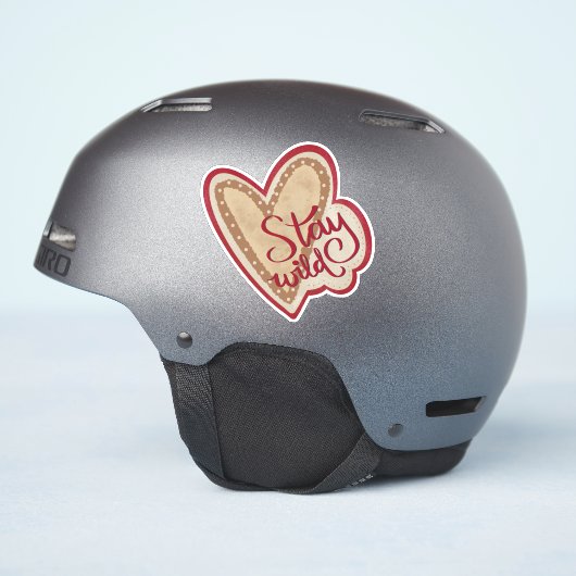 Blijf Wild Modern Heart Inspirerend Inspirivity Sticker (Helm Zijkant)