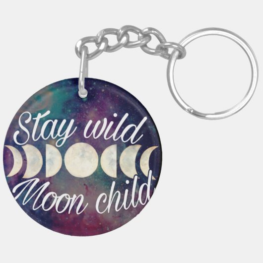 Blijf Wild Moon Child badge productlijn GeminiMoon Sleutelhanger (Achterkant Links)