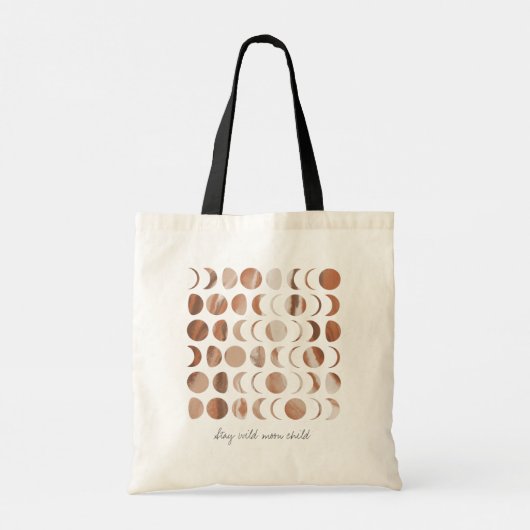 Blijf Wild Moon Child Celestial Phases of the Moon Tote Bag (Achterkant)