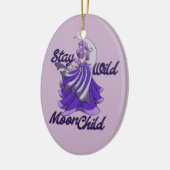 Blijf Wild Moon Child Moon Goddess Art MoonChild Keramisch Ornament (Links)