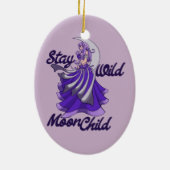 Blijf Wild Moon Child Moon Goddess Art MoonChild Keramisch Ornament (Achterkant)