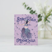 Blijf Wild Moon Child MoonChild Belly Dancer Art Briefkaart (Staand voorkant)