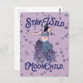 Blijf Wild Moon Child MoonChild Belly Dancer Art Briefkaart (Voorkant / Achterkant)