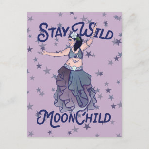 Blijf Wild Moon Child MoonChild Belly Dancer Art Briefkaart
