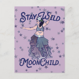 Blijf Wild Moon Child MoonChild Belly Dancer Art Briefkaart