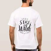 Blijf Wild Moon Child T-shirt - Boho Script (Achterkant)