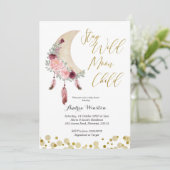 Blijf Wild Moon Kind Baby shower Uitnodiging (Staand voorkant)