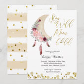 Blijf Wild Moon Kind Baby shower Uitnodiging (Voorkant / Achterkant)