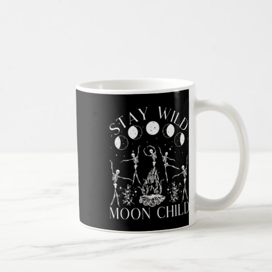 Blijf Wild Moon Kind Grappig Skelet Dancing Hallow Koffiemok (Rechts)
