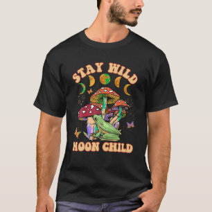 Blijf Wild Moon Kind Kikker Paddestoel Hippie 80s  T-shirt